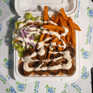 Falafel Over Rice Platter