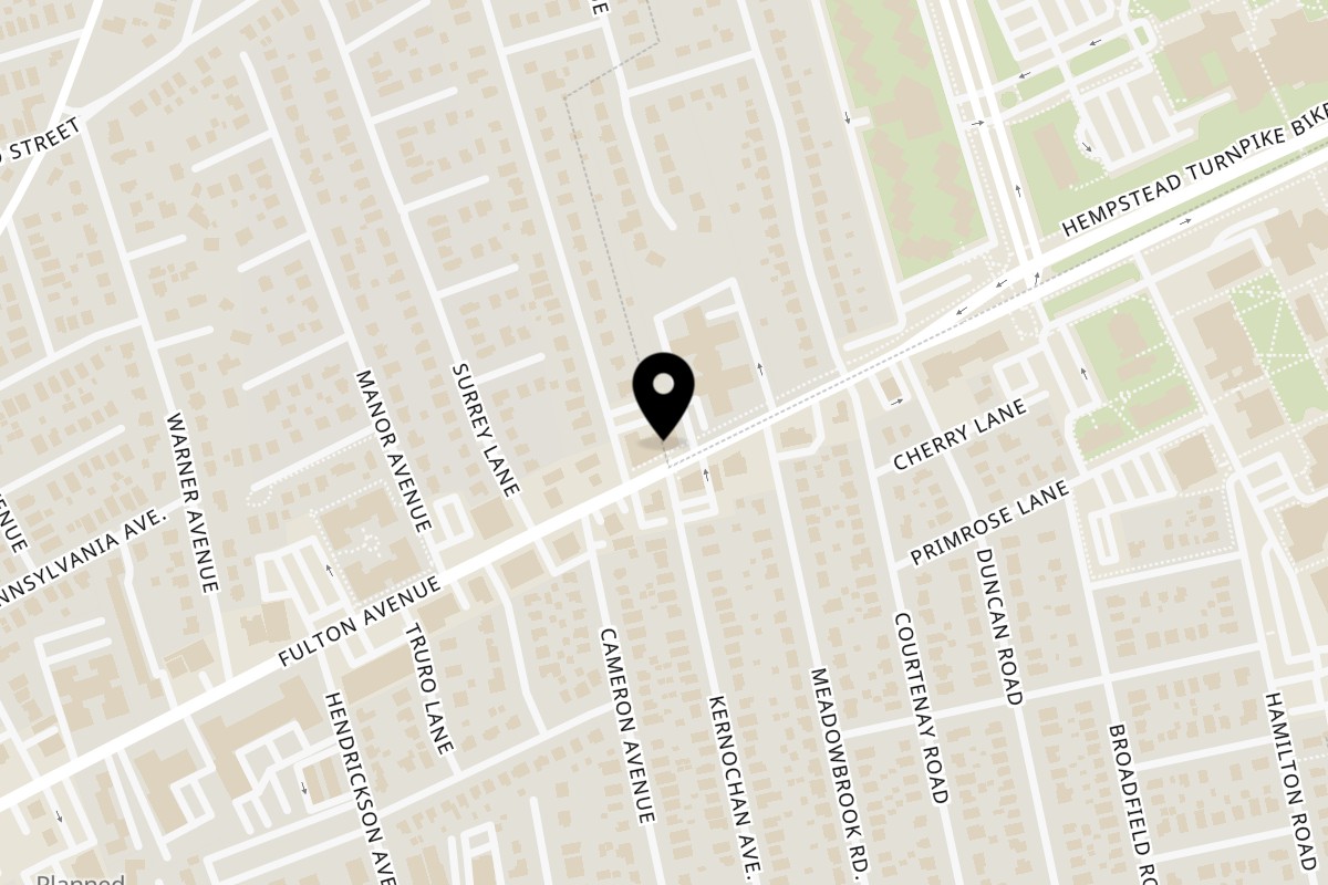 Map showing the location of Hamza & Madina Halal Food Hempstead on 729 Fulton Ave in Hempstead