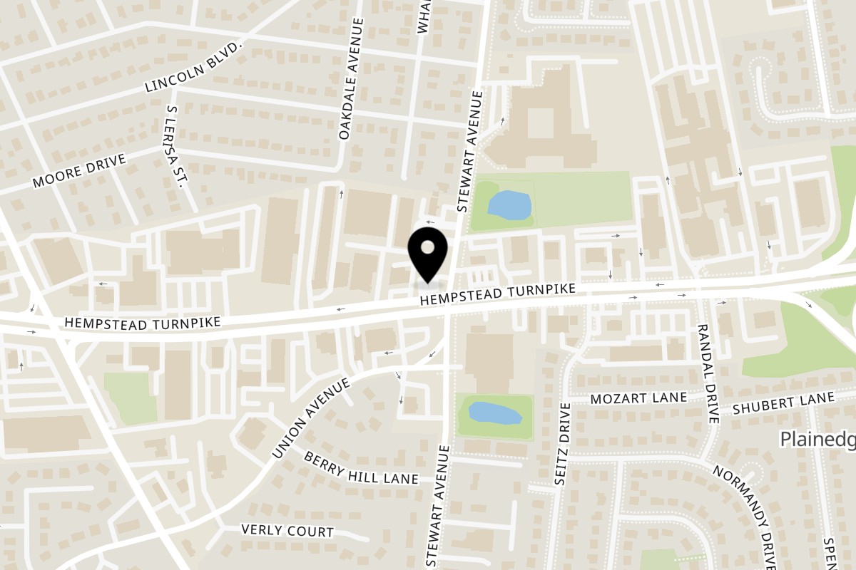 Map showing the location of Hamza & Madina Halal Food Bethpage on 4125 Hempstead Tpk in Bethpage